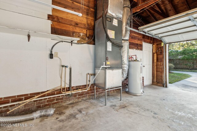 5140 Ortega Blvd, Jacksonville, FL 32210 - garage with electric water heater and heating unit
