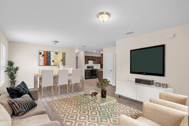 living room featuring hardwood / wood-style flooring