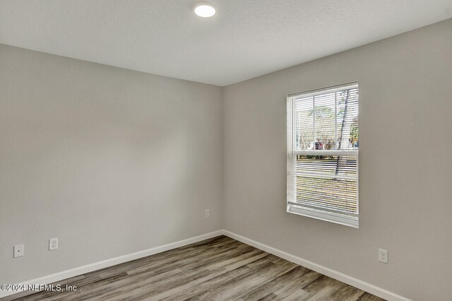 empty room featuring wood-type flooring