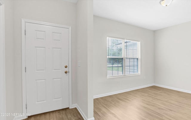 entrance foyer with light hardwood / wood-style floors