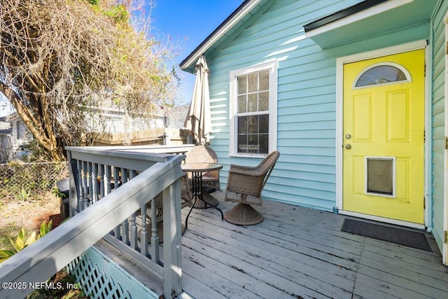 view of wooden deck