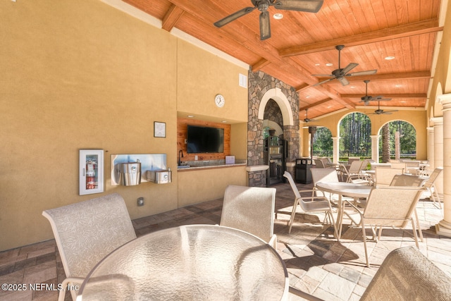 view of patio / terrace with ceiling fan