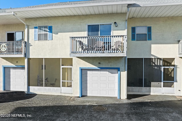 exterior space featuring a garage