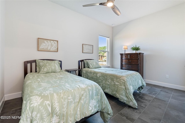 bedroom featuring ceiling fan