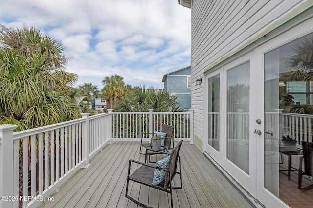 deck featuring french doors