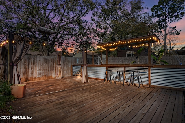 view of deck at dusk