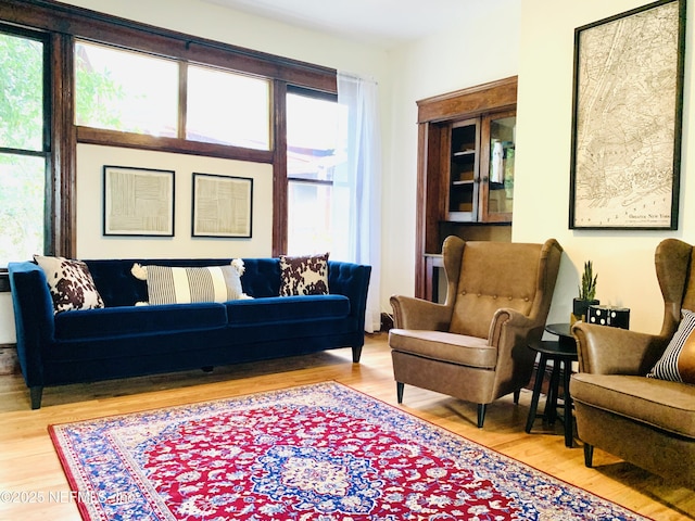 sitting room featuring hardwood / wood-style flooring