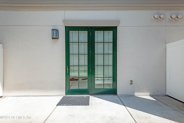 view of exterior entry with french doors