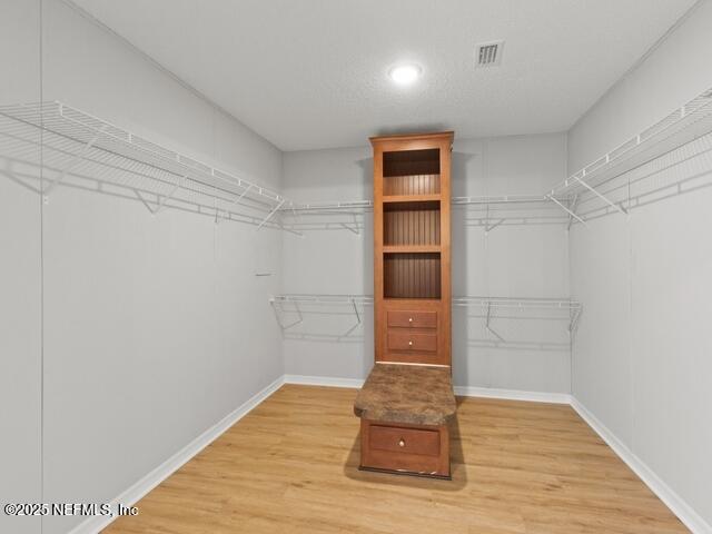 walk in closet featuring hardwood / wood-style floors