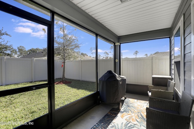 view of sunroom