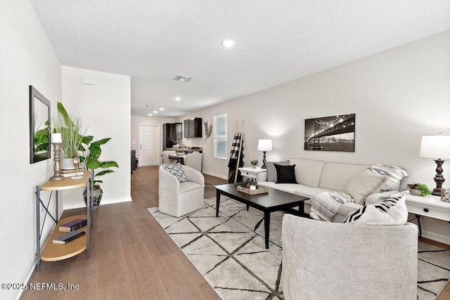 living room featuring light hardwood / wood-style flooring