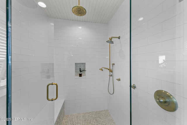 bathroom featuring walk in shower