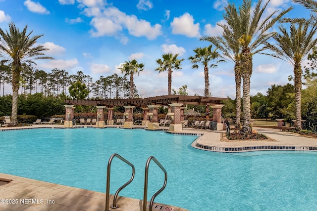 view of pool with a patio area