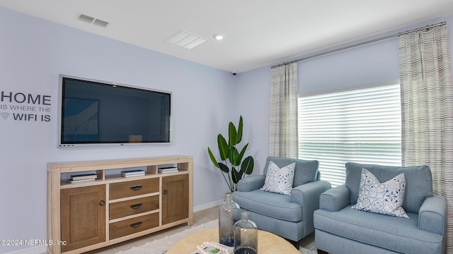 view of tiled living room