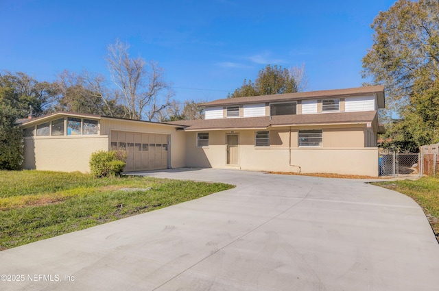 view of property with a garage