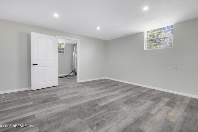 empty room with light wood-type flooring