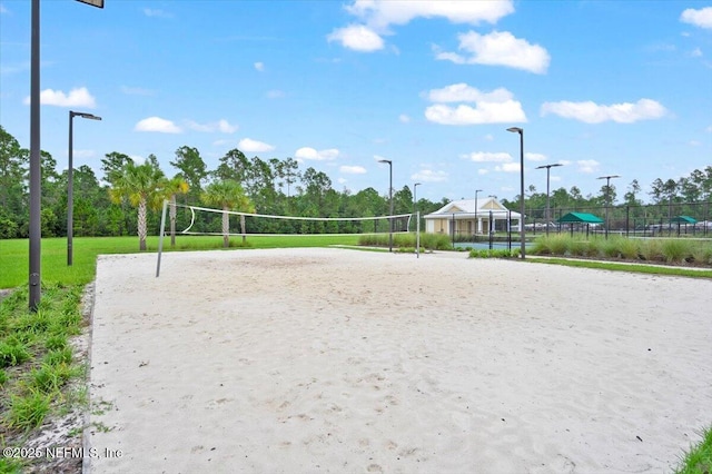 view of home's community with volleyball court