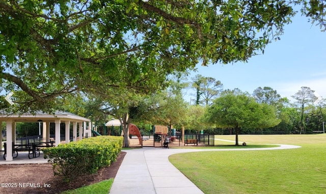 surrounding community featuring a lawn