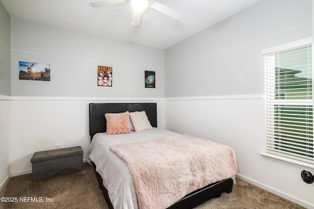 95220 Snapdragon Dr, Fernandina Beach, FL 32034 - bedroom with a ceiling fan, carpet floors, and baseboards