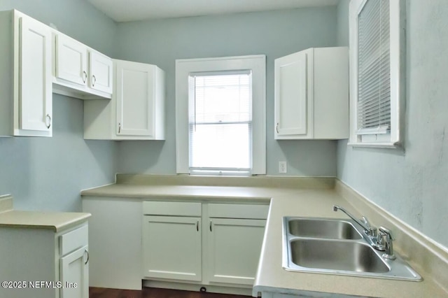 kitchen with white cabinetry and sink