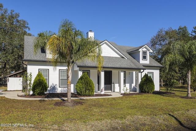 cape cod-style house with a porch and a front yard