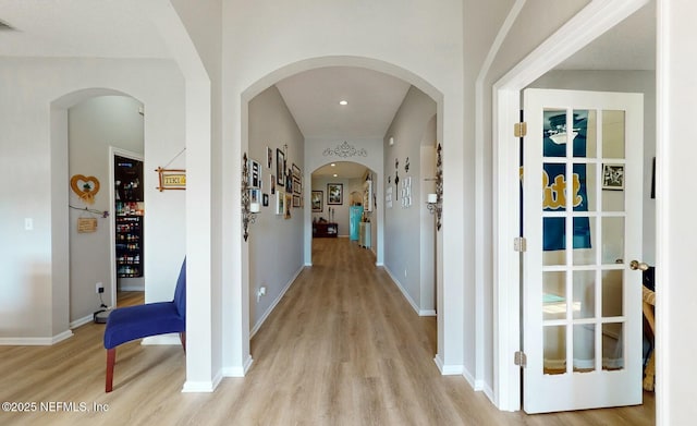 hallway featuring light hardwood / wood-style floors