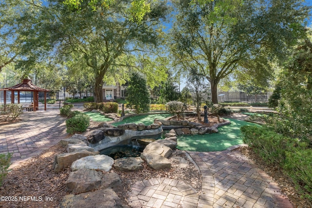 surrounding community with a gazebo