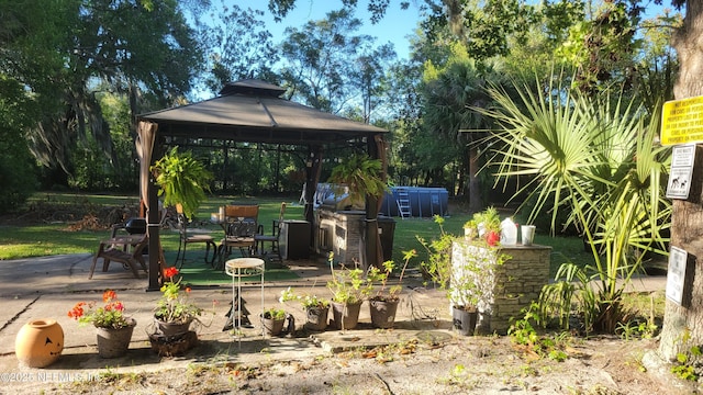 view of patio with a gazebo