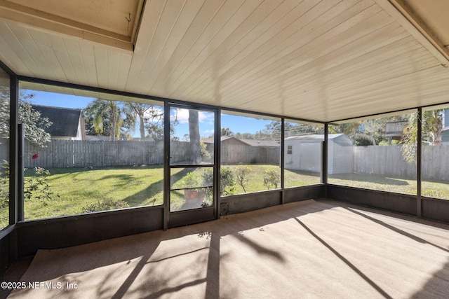 view of unfurnished sunroom