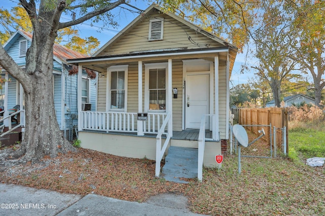 bungalow-style home with covered porch