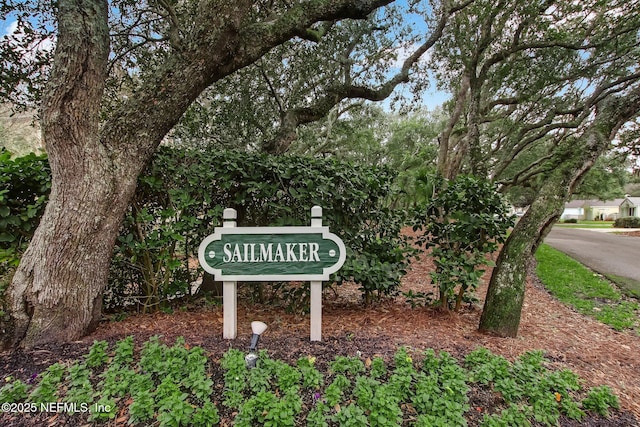 view of community sign