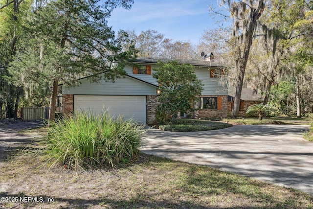 view of front of house with a garage