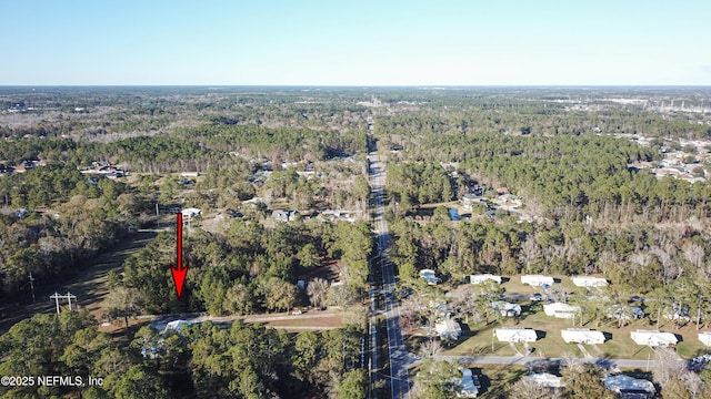 aerial view with a forest view