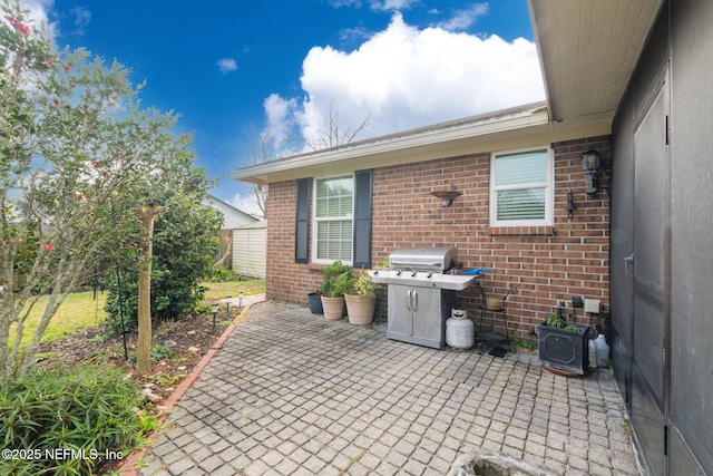 view of patio with grilling area