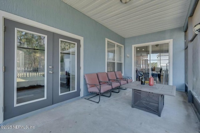 view of patio / terrace featuring french doors