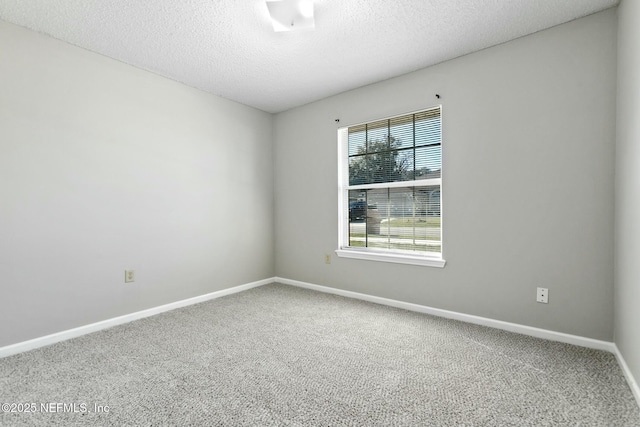 spare room with carpet and a textured ceiling