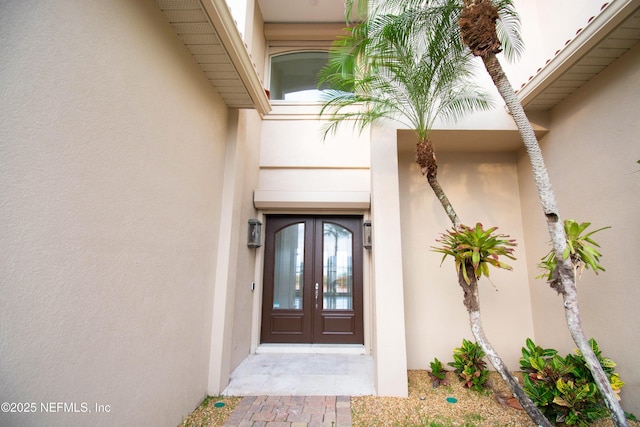 doorway to property with french doors