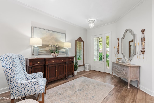 1669 Linkside Ct N, Atlantic Beach, FL 32233 - foyer entrance with crown molding, wood finished floors, and baseboards