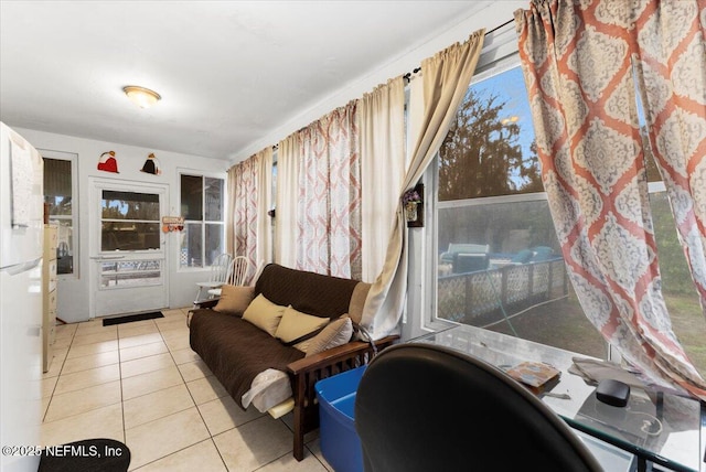 view of tiled living room