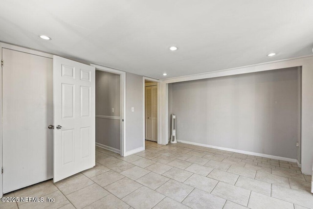 interior space featuring light tile patterned floors