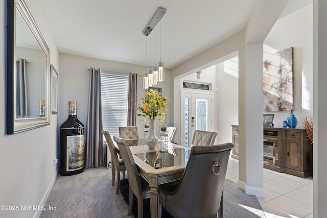 view of tiled dining room