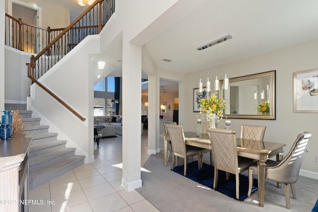 view of tiled dining area