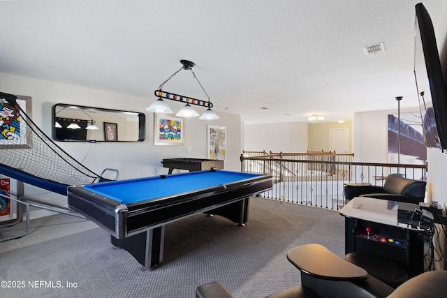 playroom featuring carpet floors and pool table