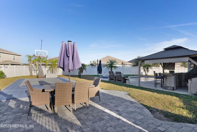 view of patio / terrace featuring a gazebo