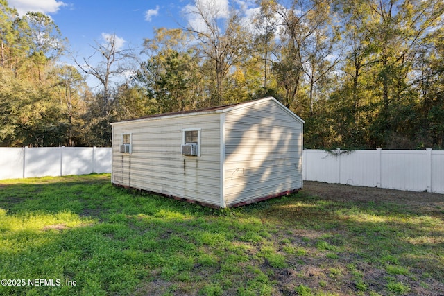 view of outdoor structure with a yard