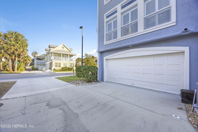 exterior space featuring a garage