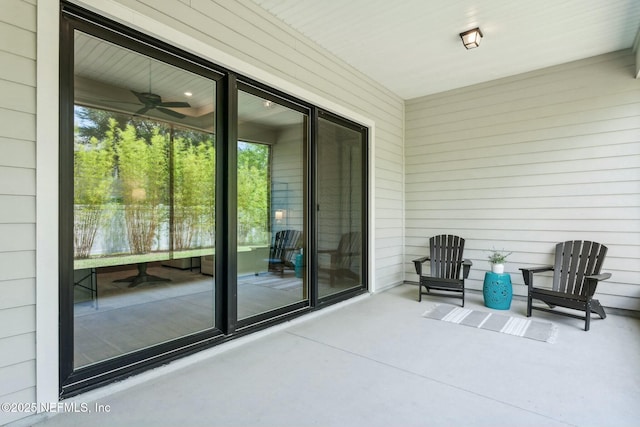 view of patio / terrace with ceiling fan