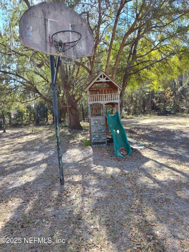 exterior space featuring a playground