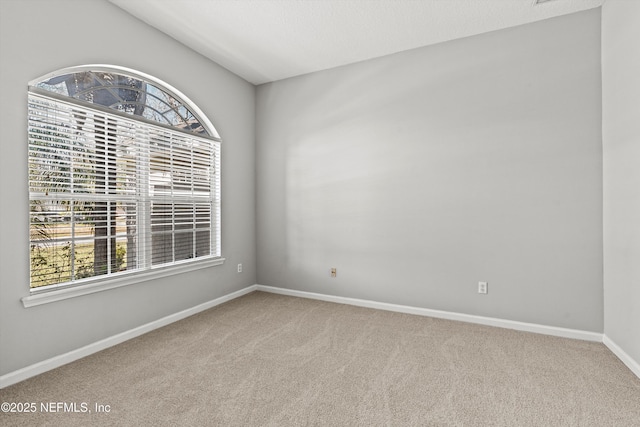 spare room featuring light colored carpet