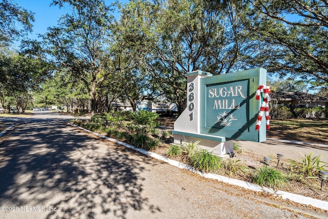 view of community sign